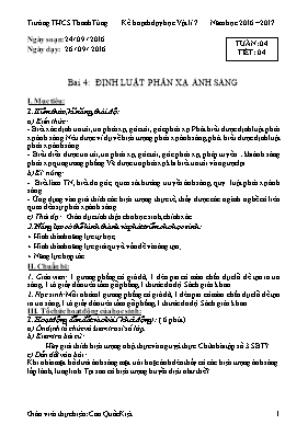 Giáo án Vật lý Lớp 7 - Tuần 4 - Năm học 2016-2017